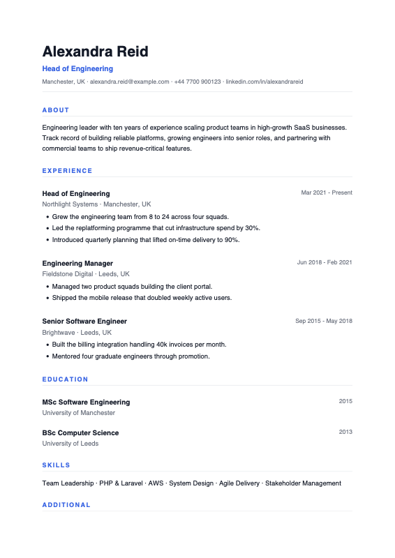 Branded CV exports